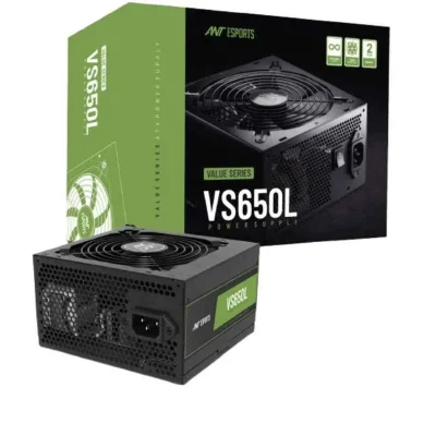 Ant Esports Value VS650L 650W Black Gaming Power Supply with 120mm Silent Fan